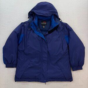 VINTAGE LL Bean Women's Blue Puffer Jacket Penobscot Parka Down Ski Coat PM